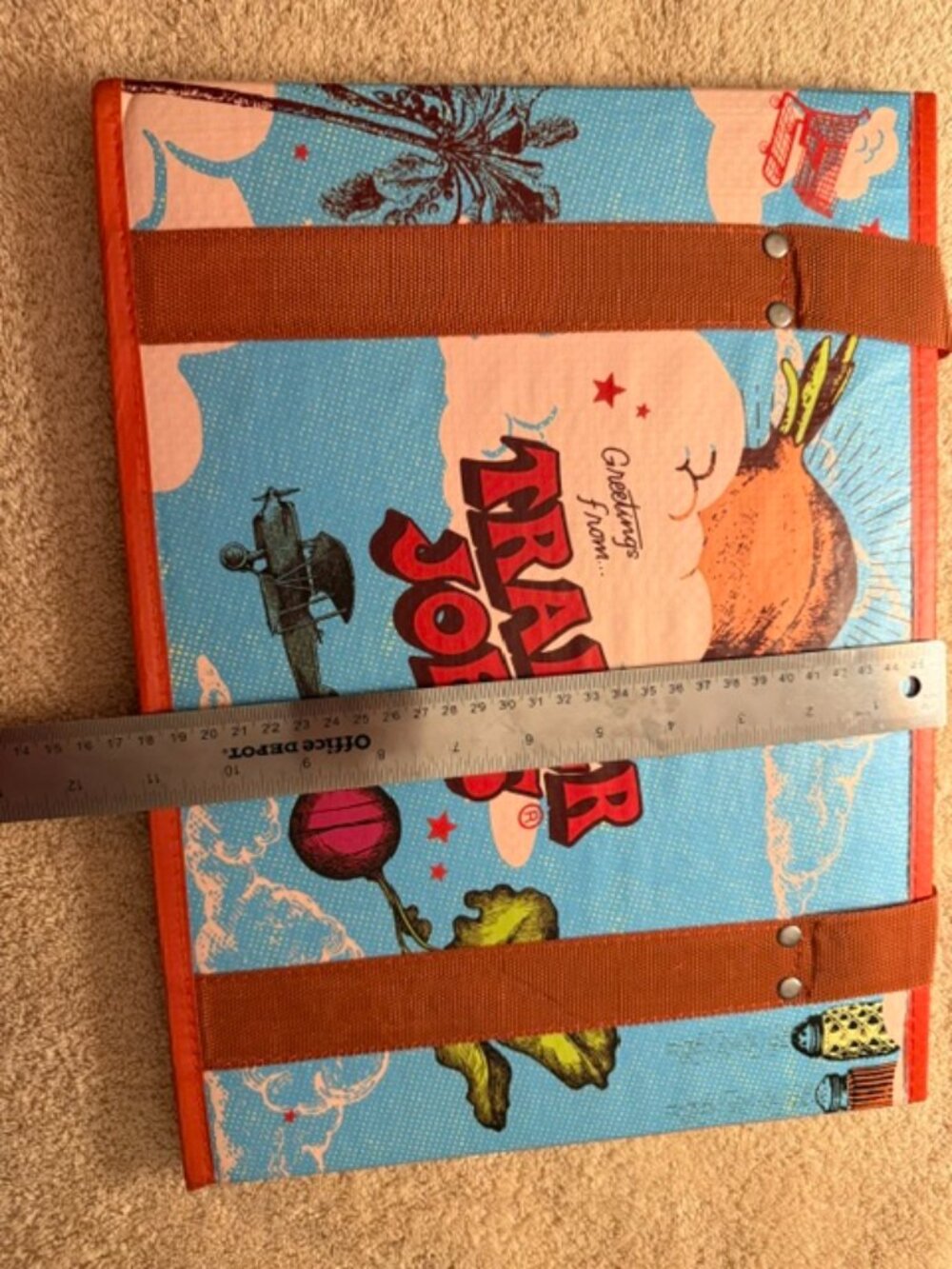Trader Joe’s Greetings From Reusable Shopping Tote Bag Colorful Grocery Travel - Picture 3 of 3